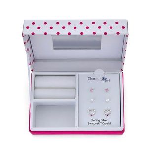 Sterling Silver Swarovski Crystal Earrings 3 Pair